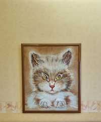 Картина маслом котик 85 х 100 см