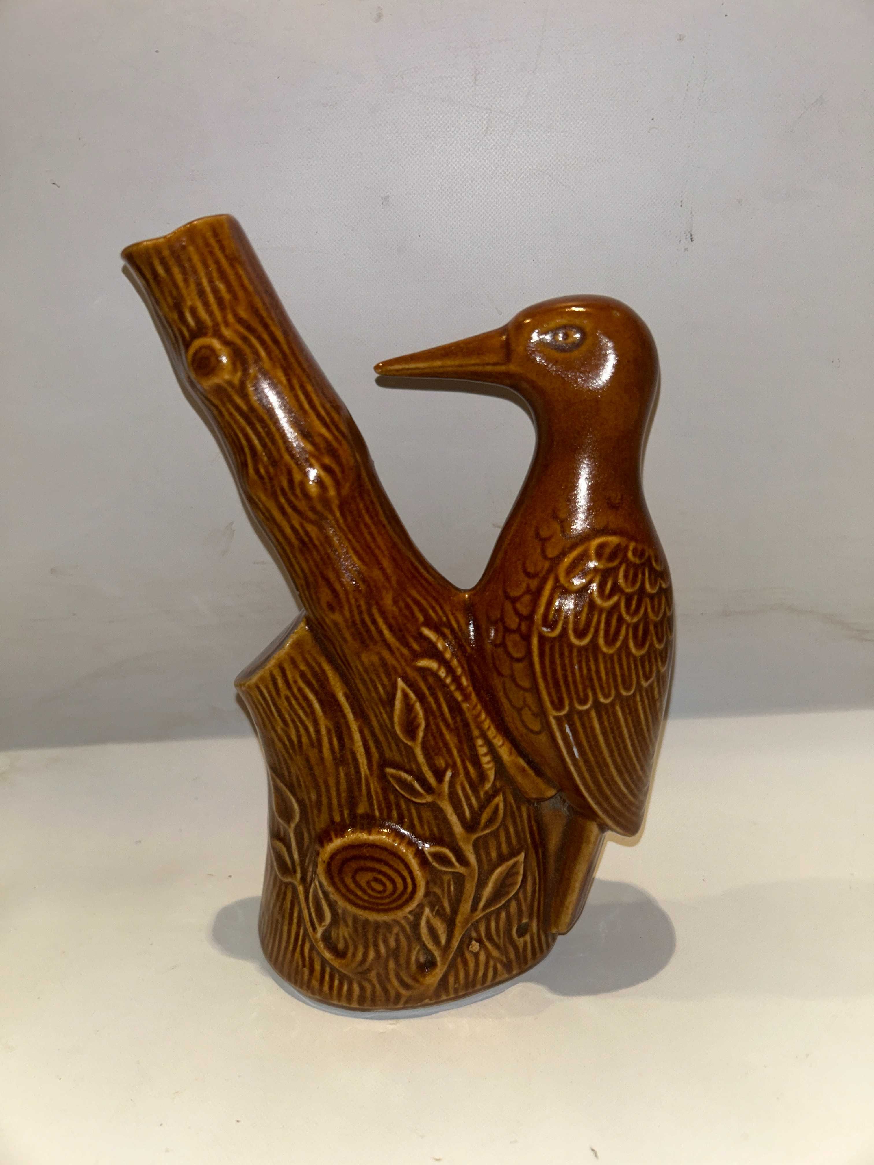 Figurka ceramiczna,wazon DZIĘCIOŁ - 23 cm