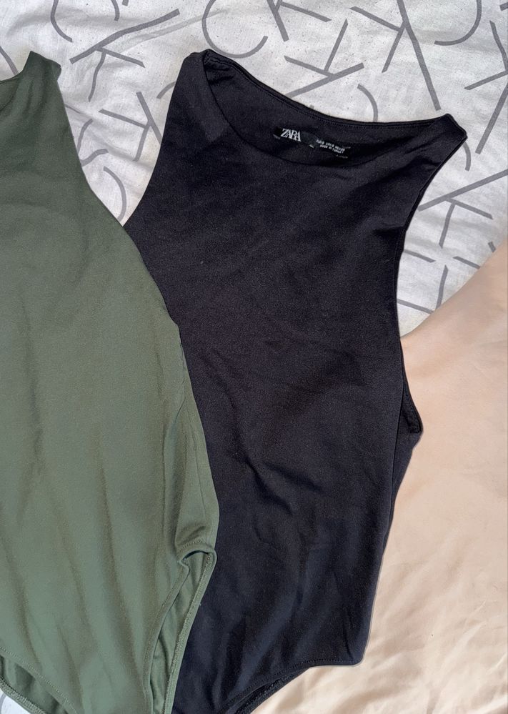 Боді жіночий Zara зелений , бежевий