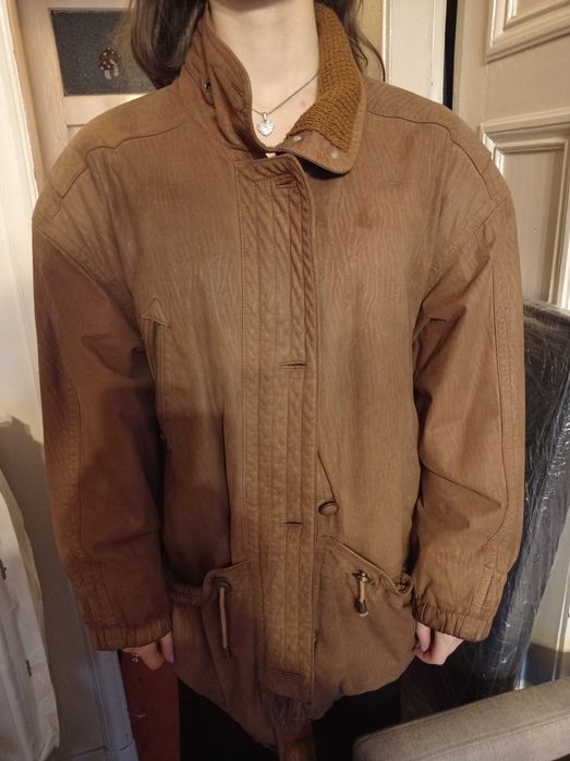 Skórzana kurtka, brąz L