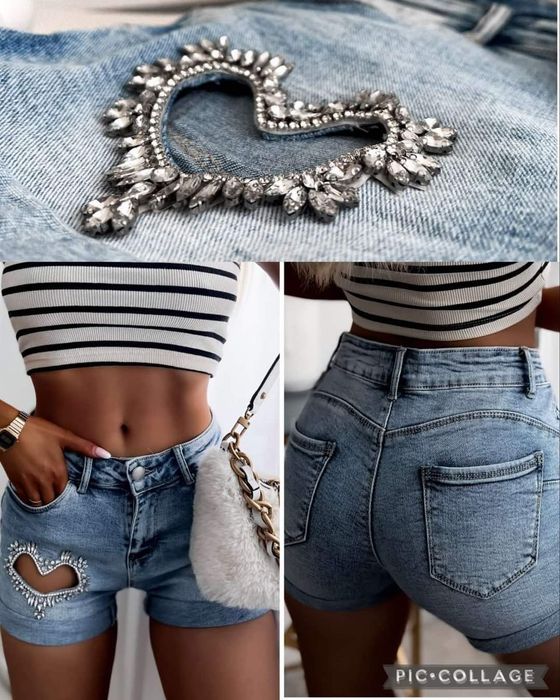 Krótkie spodenki z serduszkiem