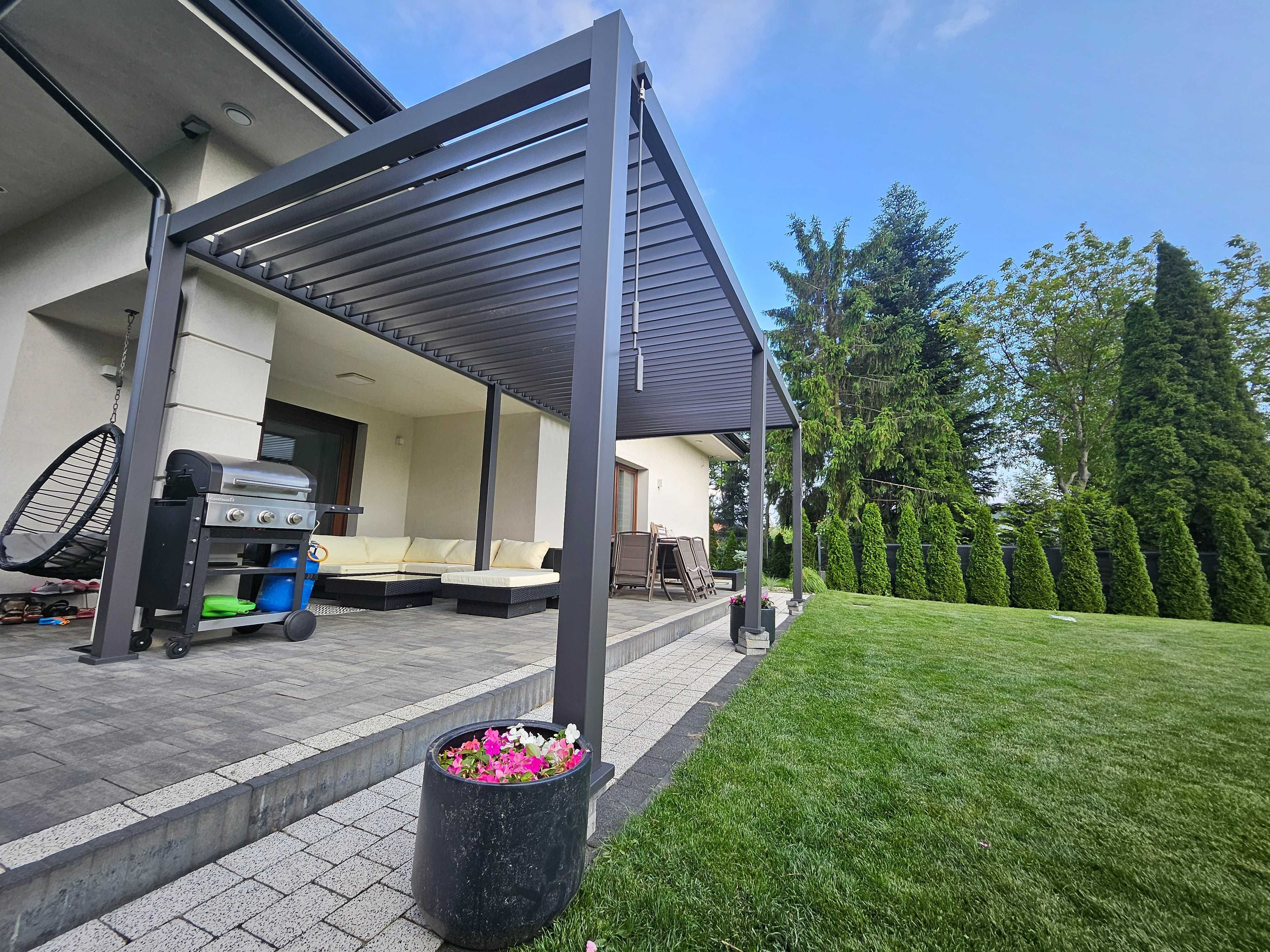 Pergola z regulowanymi listwami 3x6 m z montażem