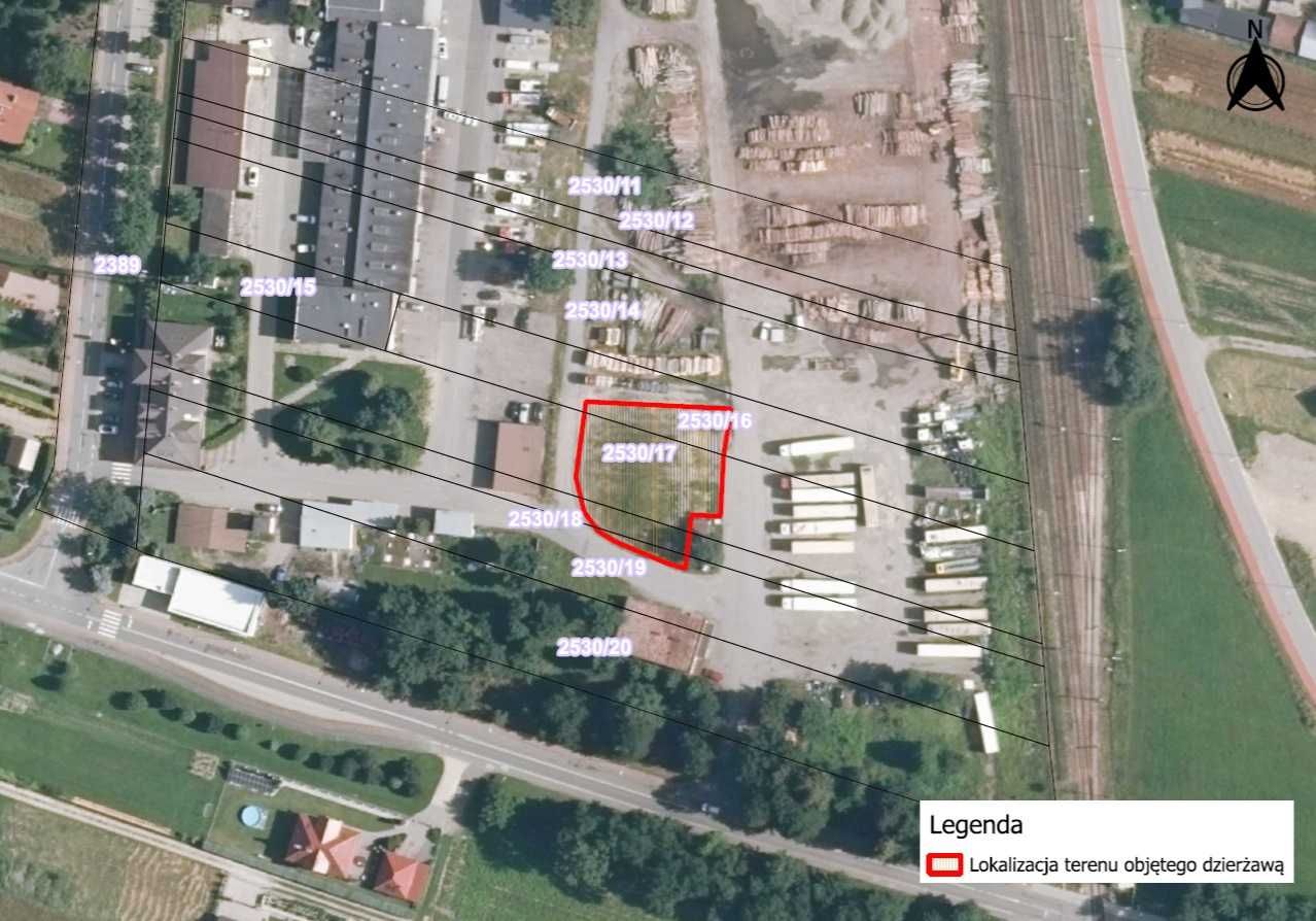 Plac utwardzony do dzierżawy Stary Sącz ul. Magazynowa 5