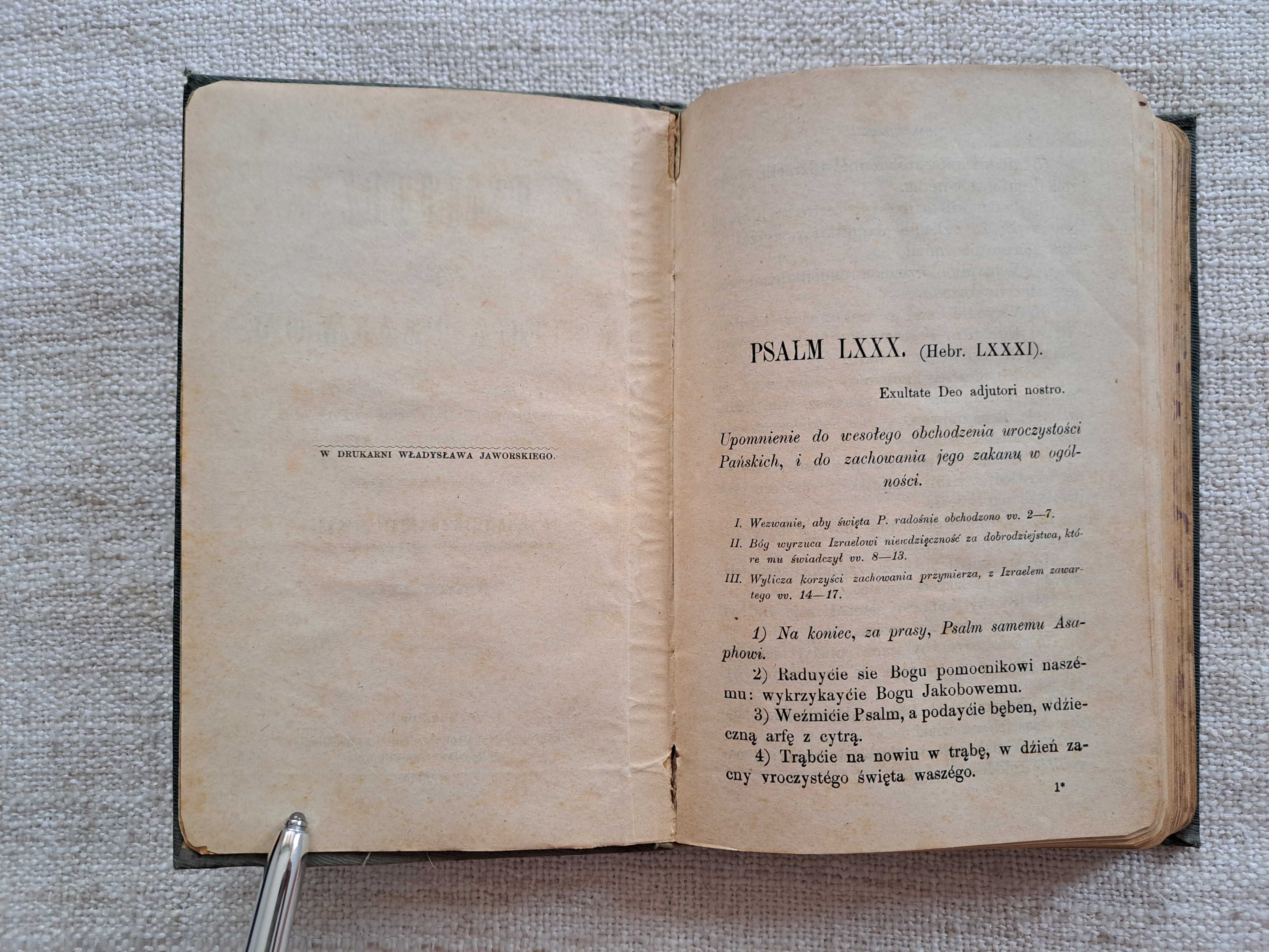 1872 rok. Psałterz czyli Księga Psalmów