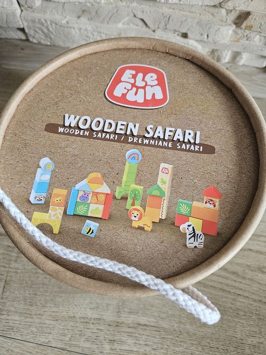 Klocki drewniane wooden safari nowe