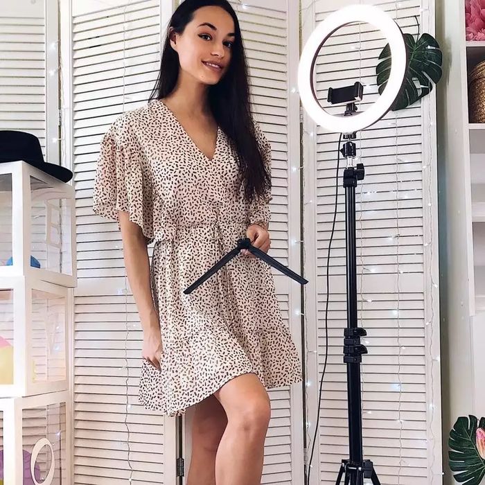 Студийная лампа 26 см со штативом для кольцевой лампы (2м)