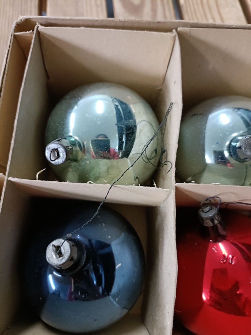 Bombki choinkowe prl kolorowe 1