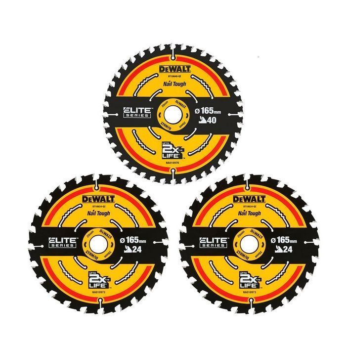 Piła Tarczowa Do Drewna Elite 2*165Mm 24Z + 165Mm 40Z 3-Pak