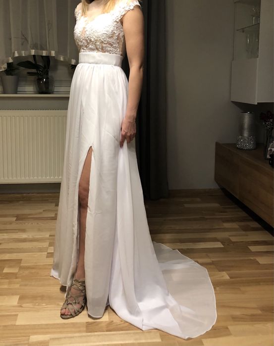 Suknia ślubna boho, rustykalna