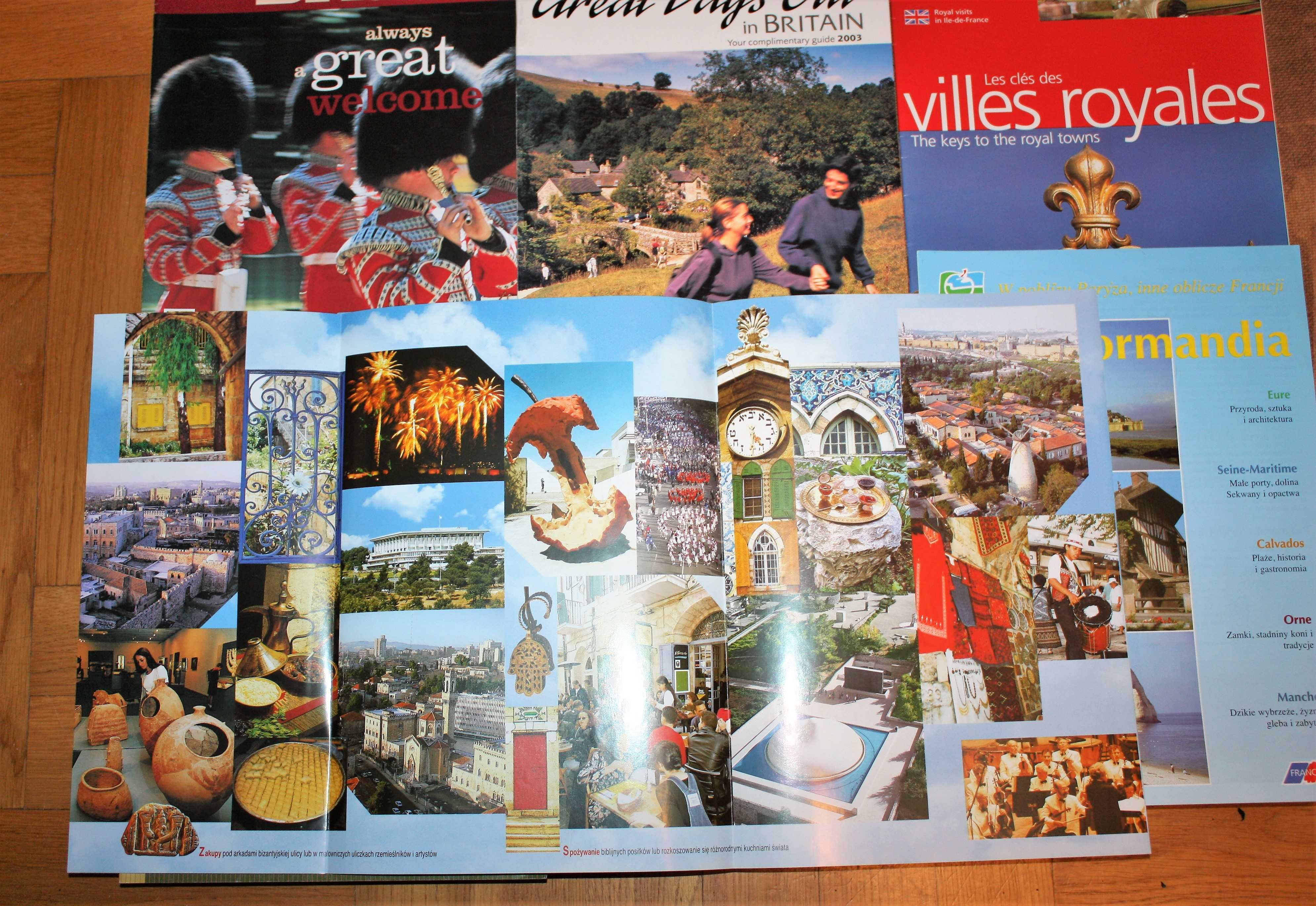 Stare foldery turystyczne - Anglia  Francja  Izrael