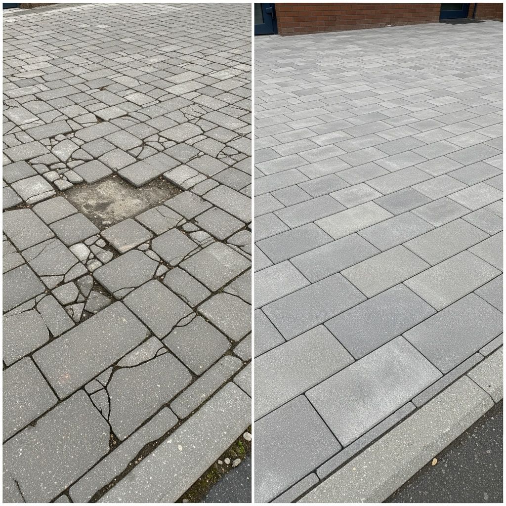 Kostka brukowa, układanie, poprawki