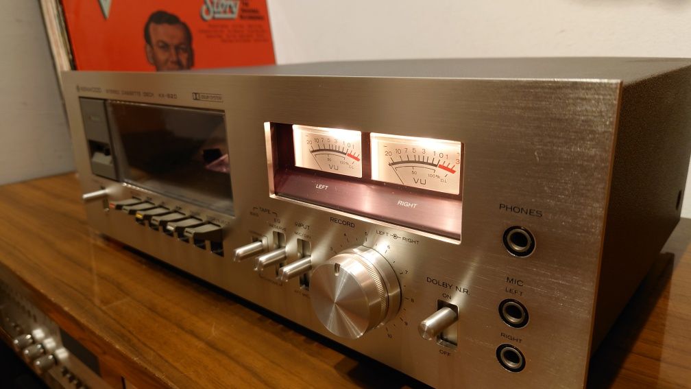 Kenwood KX620, magnetofon kasetowy, aluminium, wychyły, vintage 70'