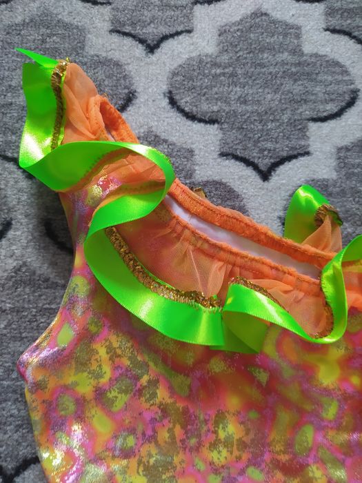 Strój gimnastyczny kostium jednoczęściowy do tańca blyszczący  cekiny