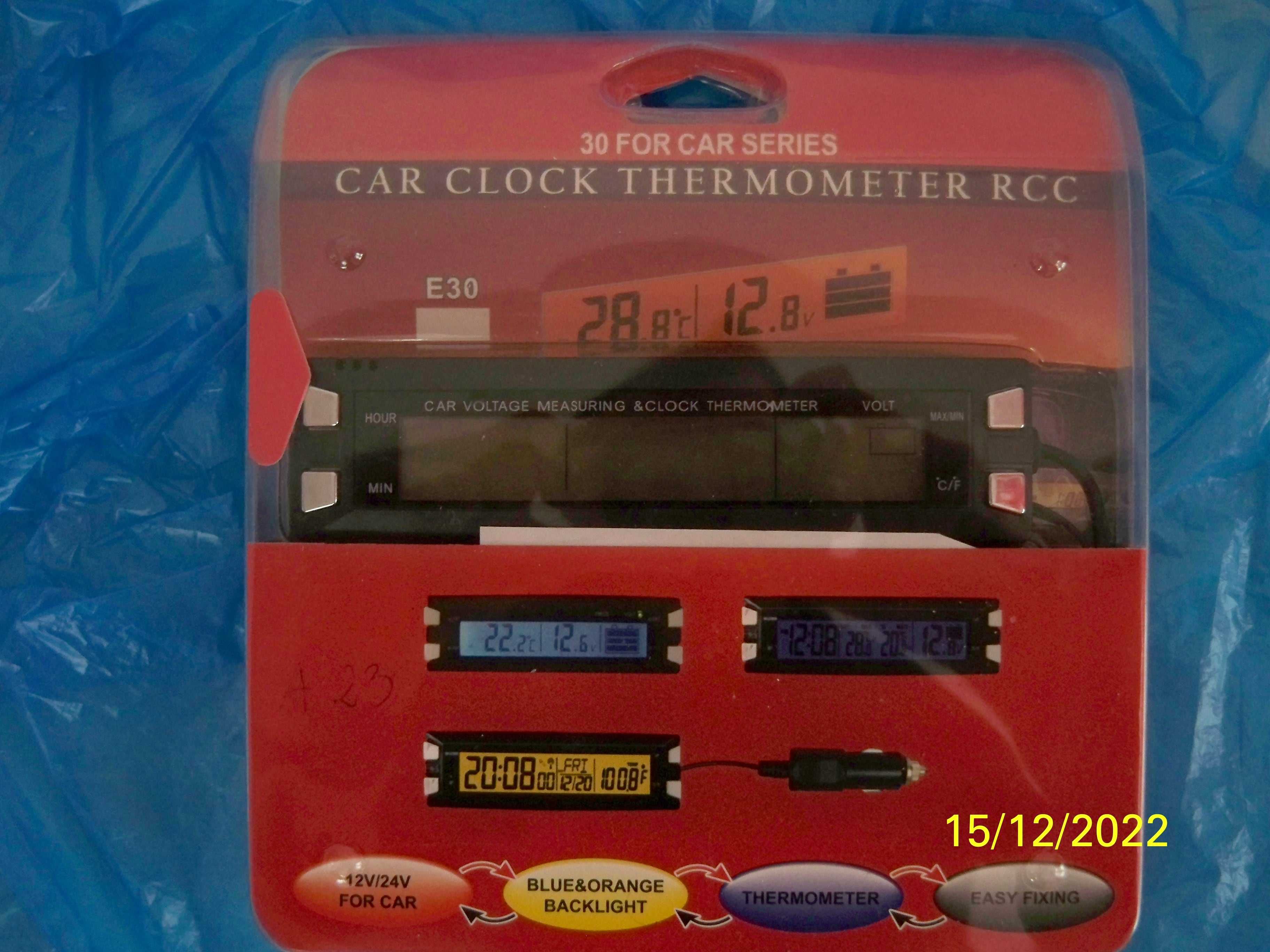 Nowy termometr, zegarek i voltomierz do auta , ciągnika na 12/24 V