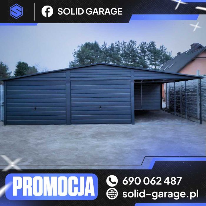 Garaż blaszany 9x5m magazyn na narzędzia schowek domek ogrodowy (10x6)