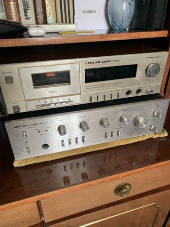Магнитофон Яуза- 220 стерео( кассетный) и усилитель Одиссей 010