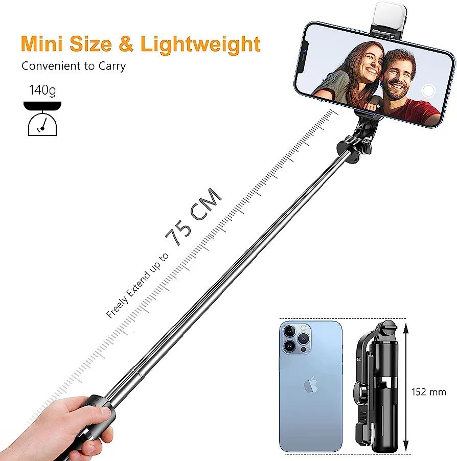 Statyw do selfie na polota Bluetooth ze światłem