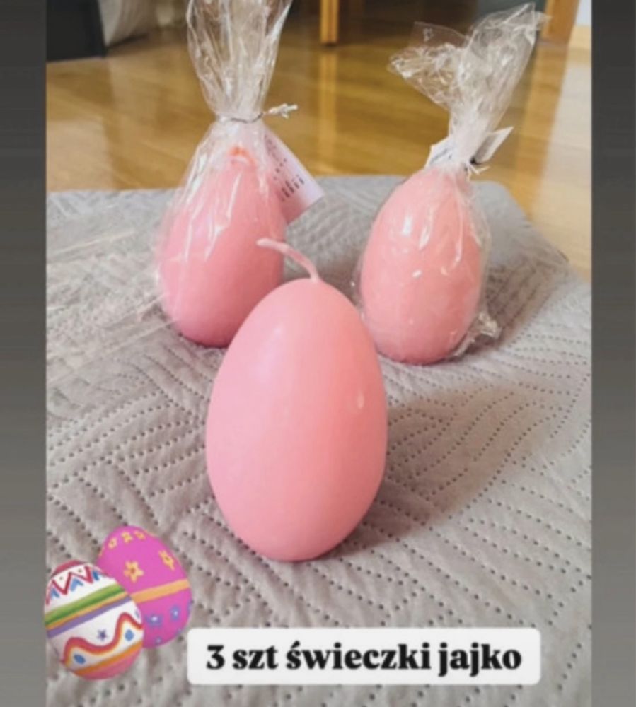Zestaw 3 świeczek w kształcie jajka – nowe