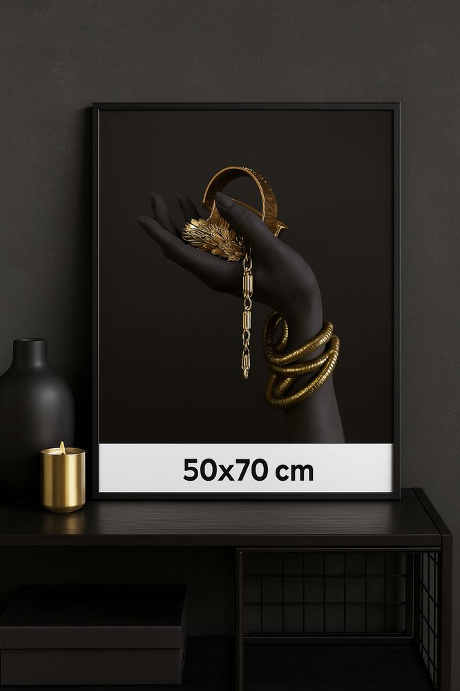 Plakat na płótnie •Luksusowa dekoracja ścienna • Glamour • Złota dłoń