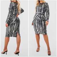 Boohoo cekinowa sukienka midi bodycon zdobiona 8 xl 56