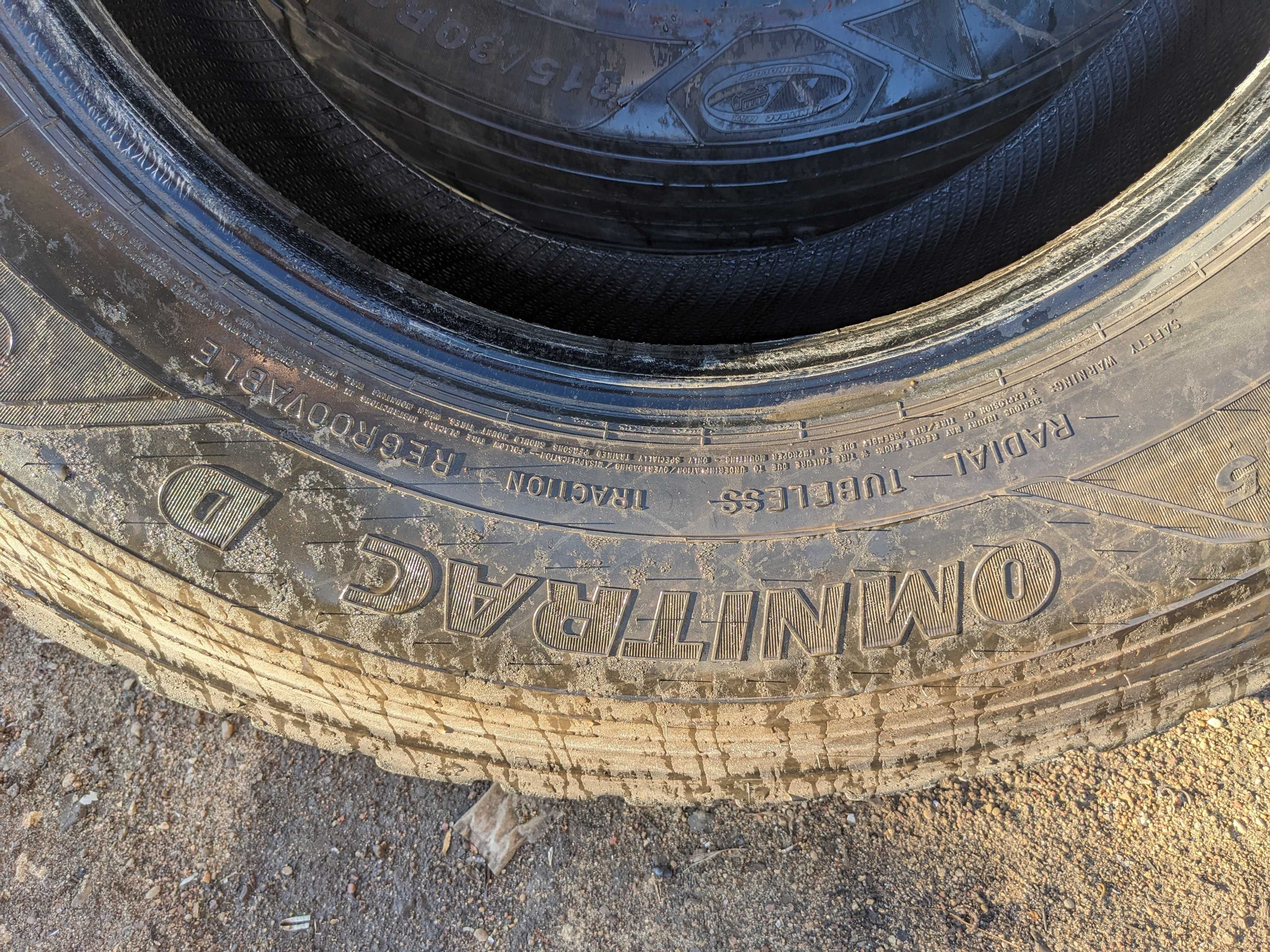 Opony Goodyear Omnitrac D 315/80 R 22,5 używane 2 szt