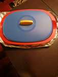 Travessa tupperware NOVA vermelha/azul