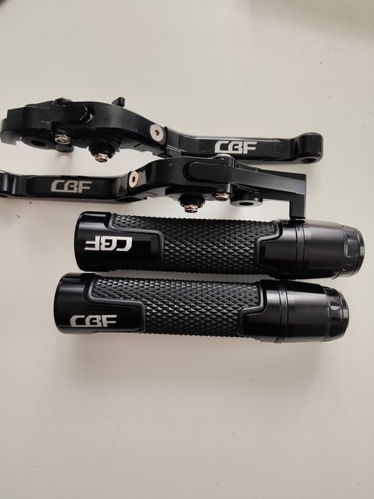 Nowy zestaw klamek i manetek motocyklowych CBF – czarne, aluminiowe CN
