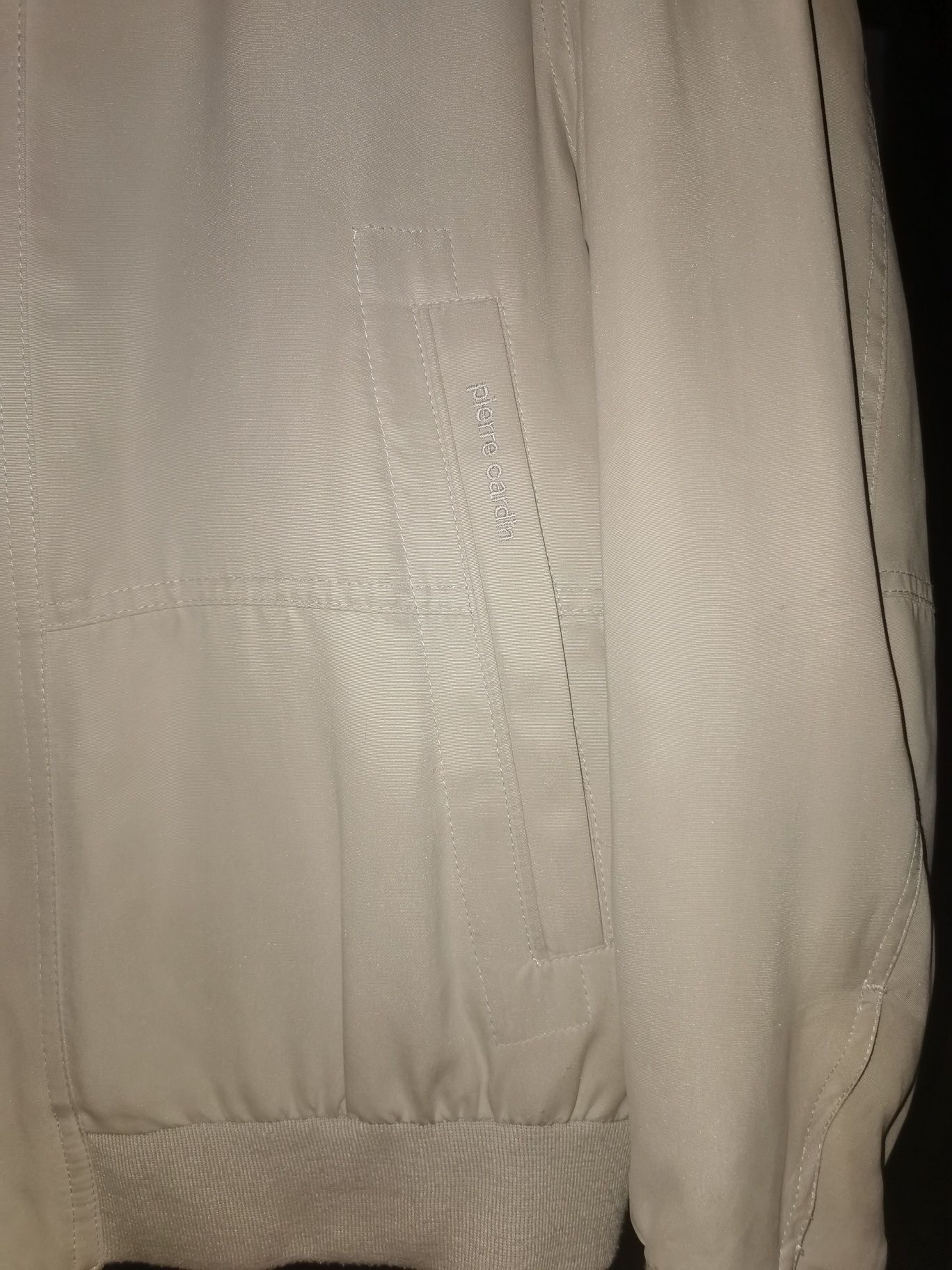 Pierre Cardin L/XL beżowa kurtka bomberka jedwab 100 %