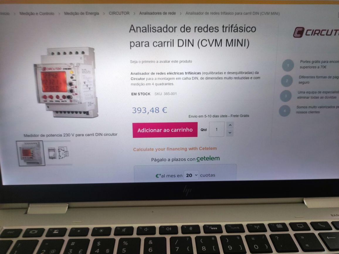 Analisador Redes Trifásico carril DIN