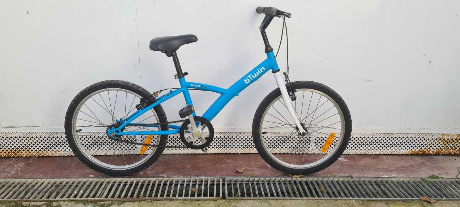 Bicicleta criança, Btwin | Branca e Azul | Roda 20 | criança 5-9 anos
