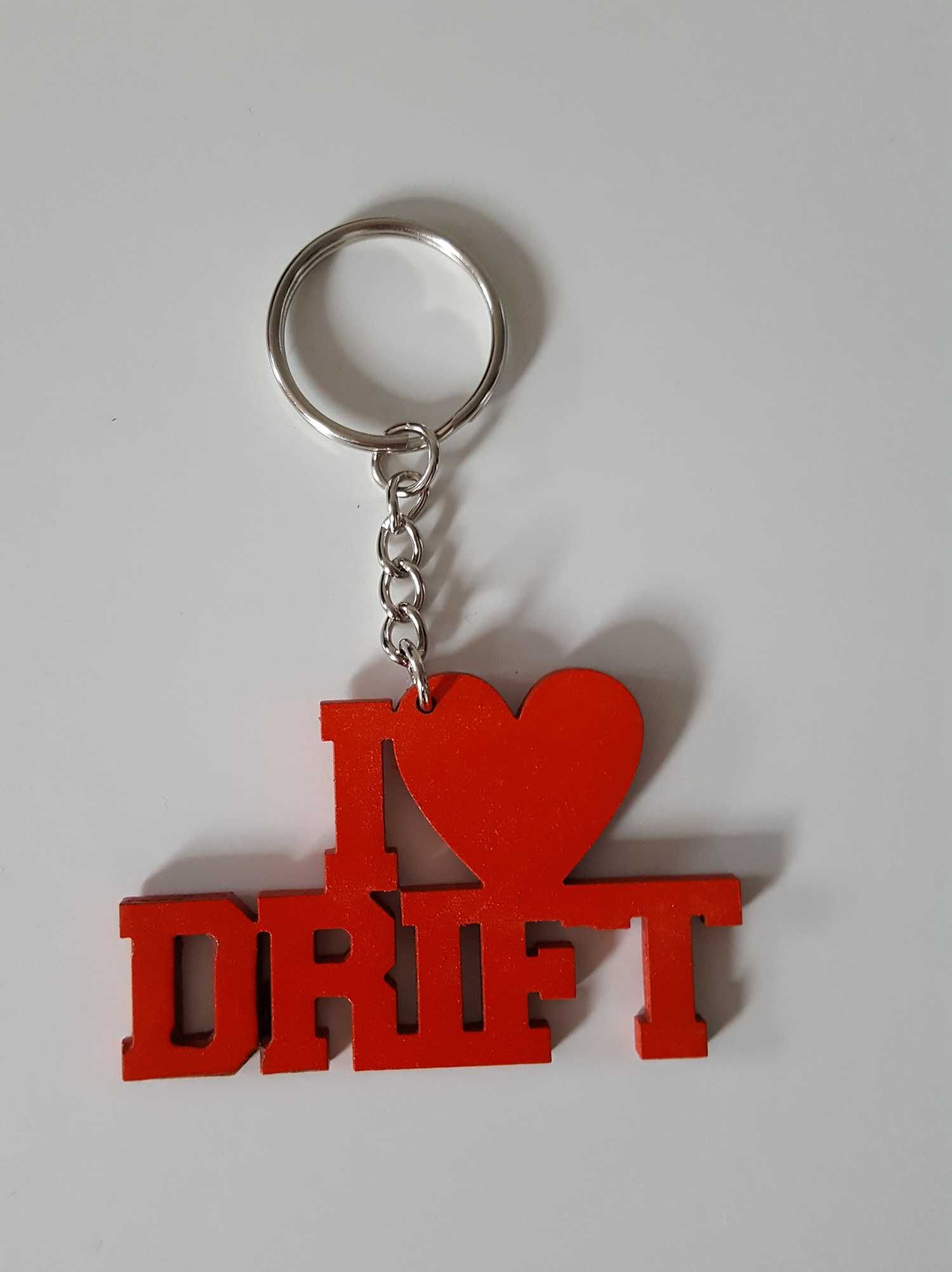 Brelok I LOVE DRIFT * sklejka 3mm * serce * love * czerwony ***