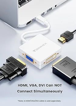 FOINNEX Adapter Mini DisplayPort na HDMI VGA DVI, konwerter do mac