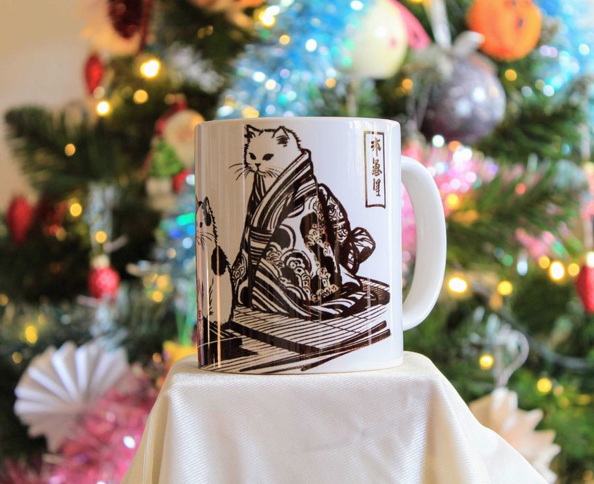 Kubek Kot w Kimonie, kotki dwa, 330ml