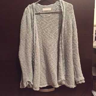 casaco malha zara azul esverdeado tamanho m