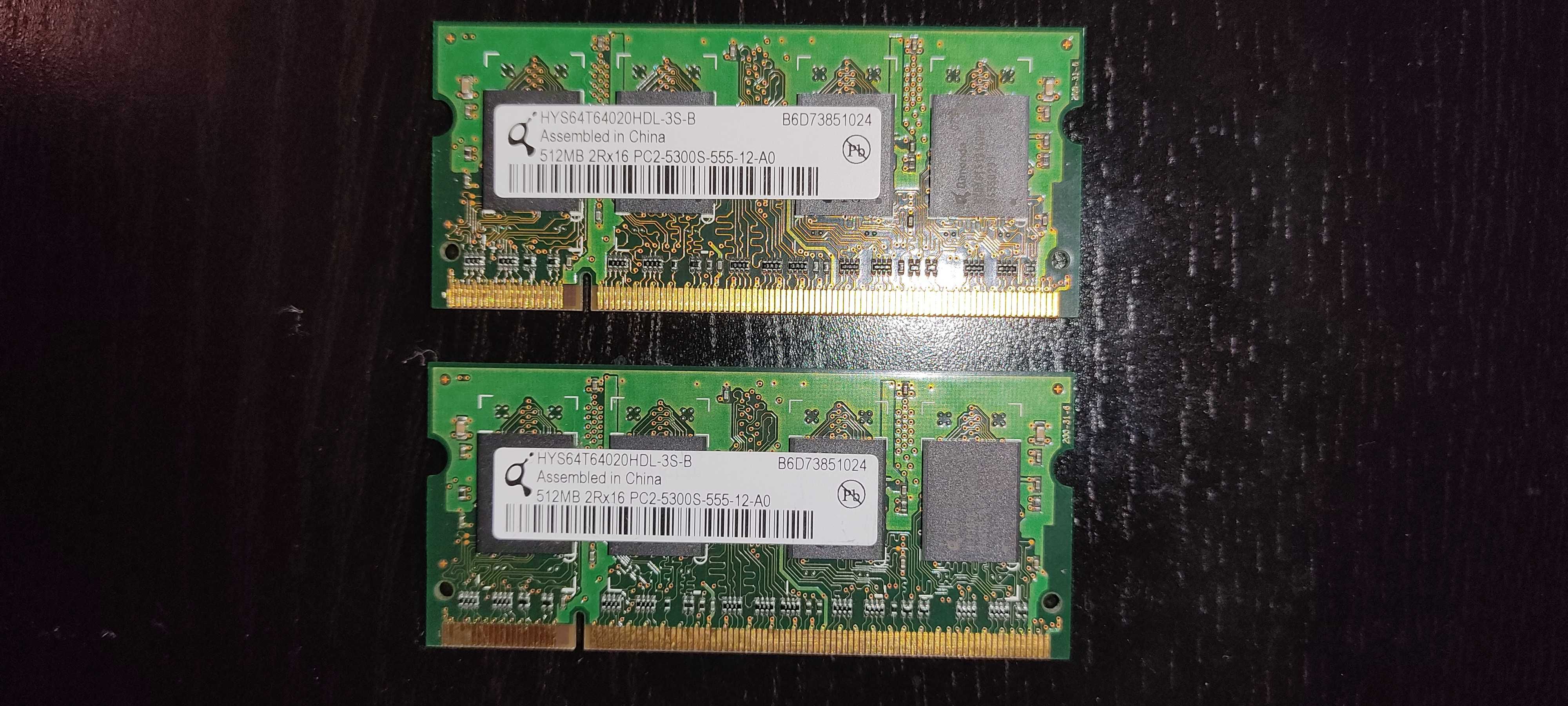 Memória SODIMM 512 Mb DDR2 5300s