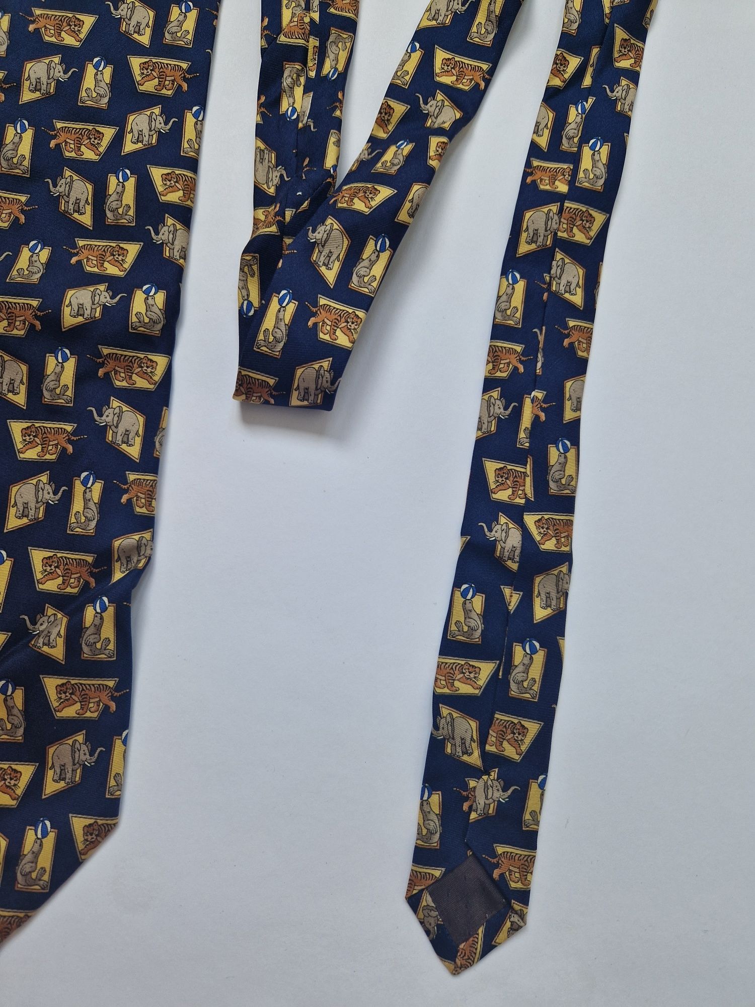 Krawat jedwabny 100% jedwab silk ETY Roma tie vintage retro dodatek