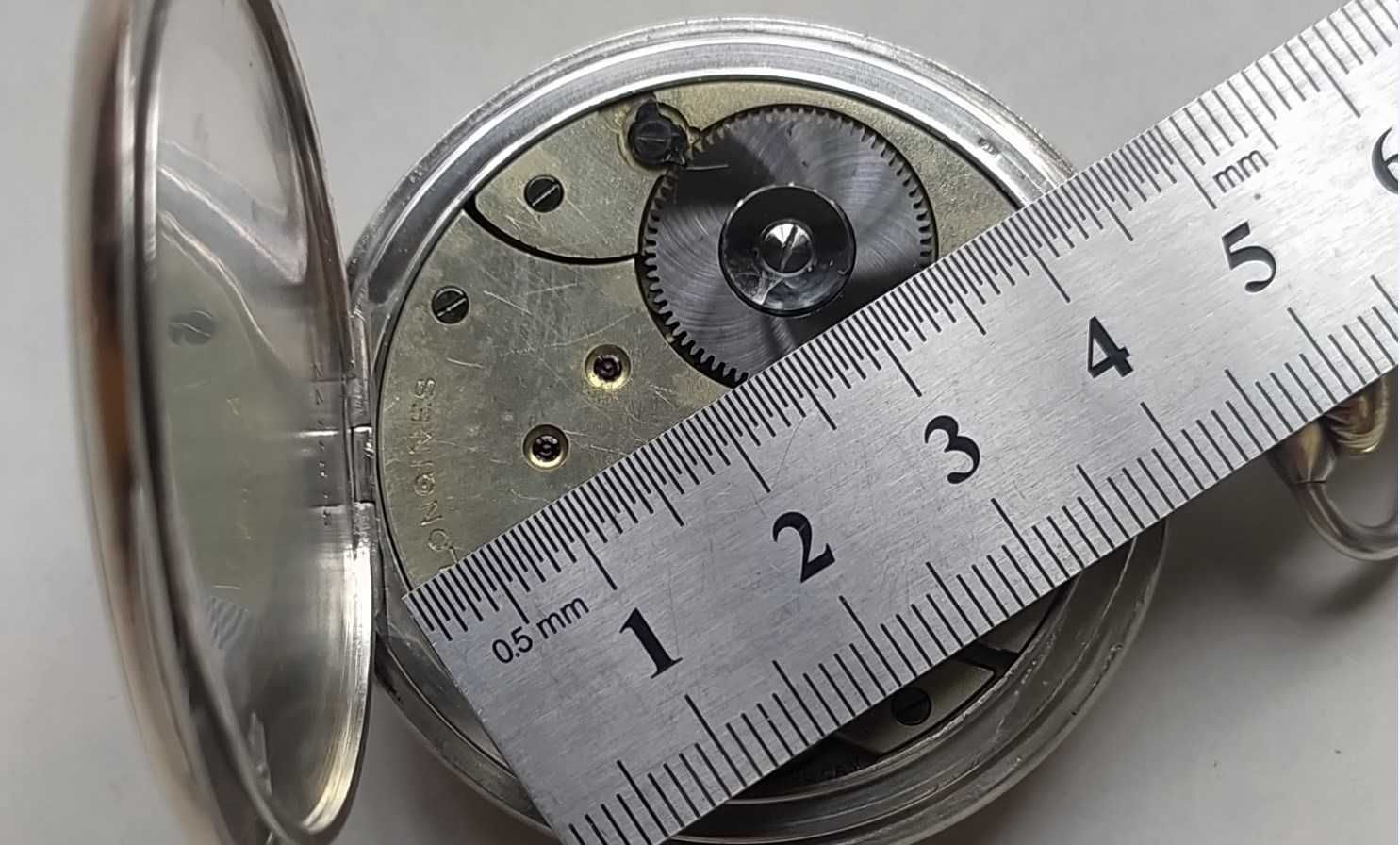 Серебряные карманные часы" Longines"