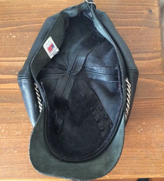 Шкіряна кепка шестиклинка biker cap, США (56/62)