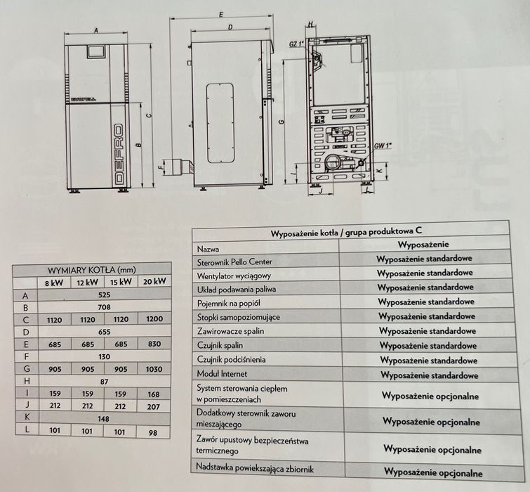 Kocioł piec pellet Defro Evopell 8-20kw Malutki Audyt/Dotacja/Montaż