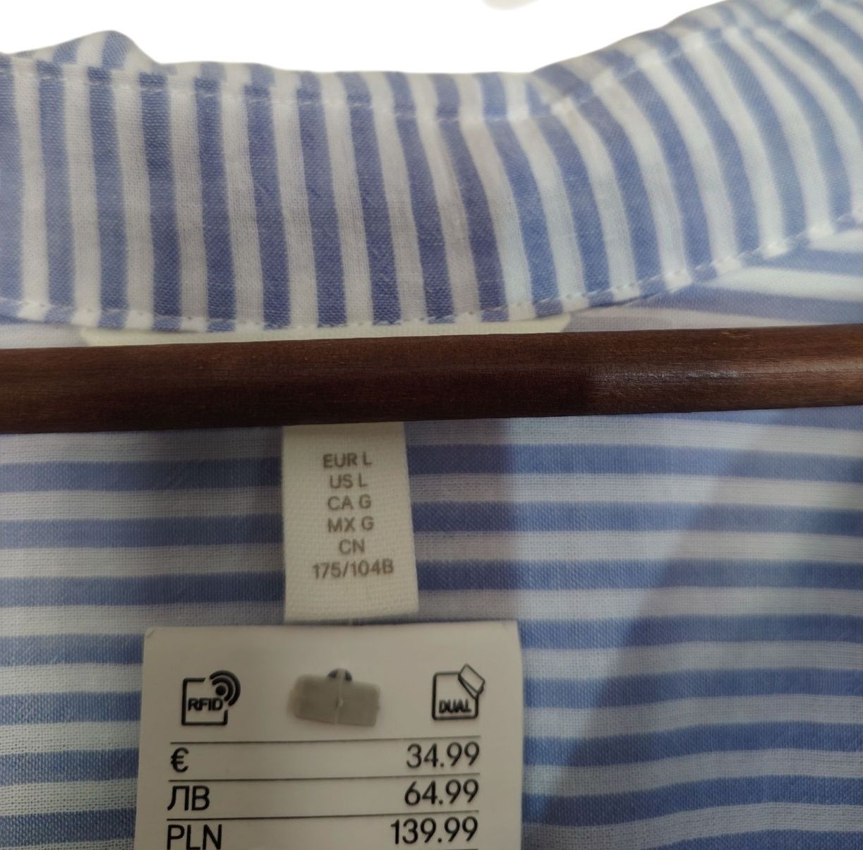 H&M świetna nowa długa sukienka koszulowa L/XL 100% bawełna