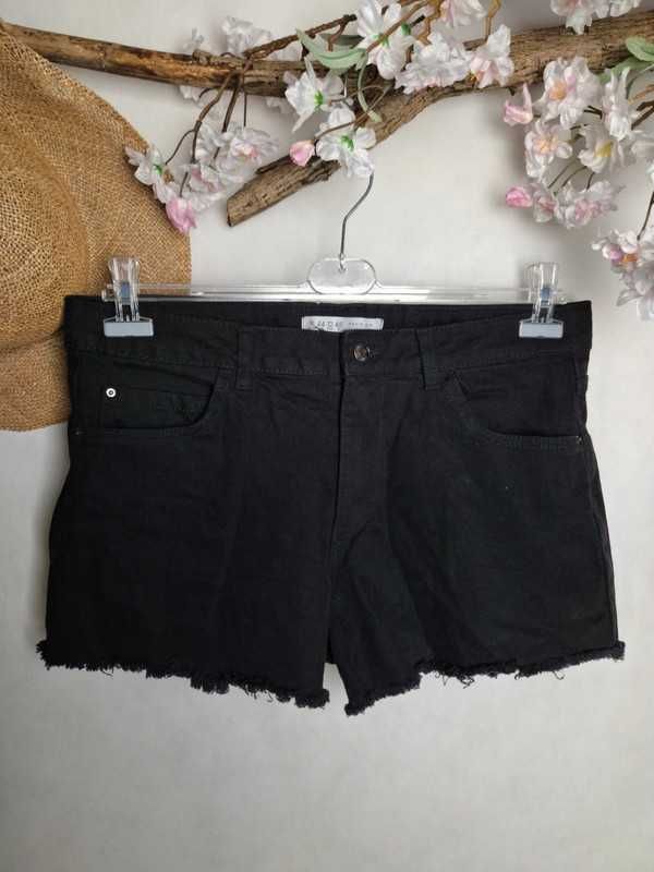 Czarne krótkie spodenki szorty jeansowe damskie na lato bawełna XL/XXL