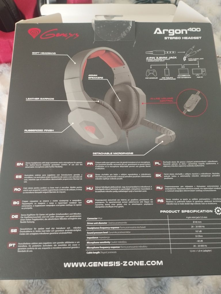 Słuchawki z mikrofonem argon 400