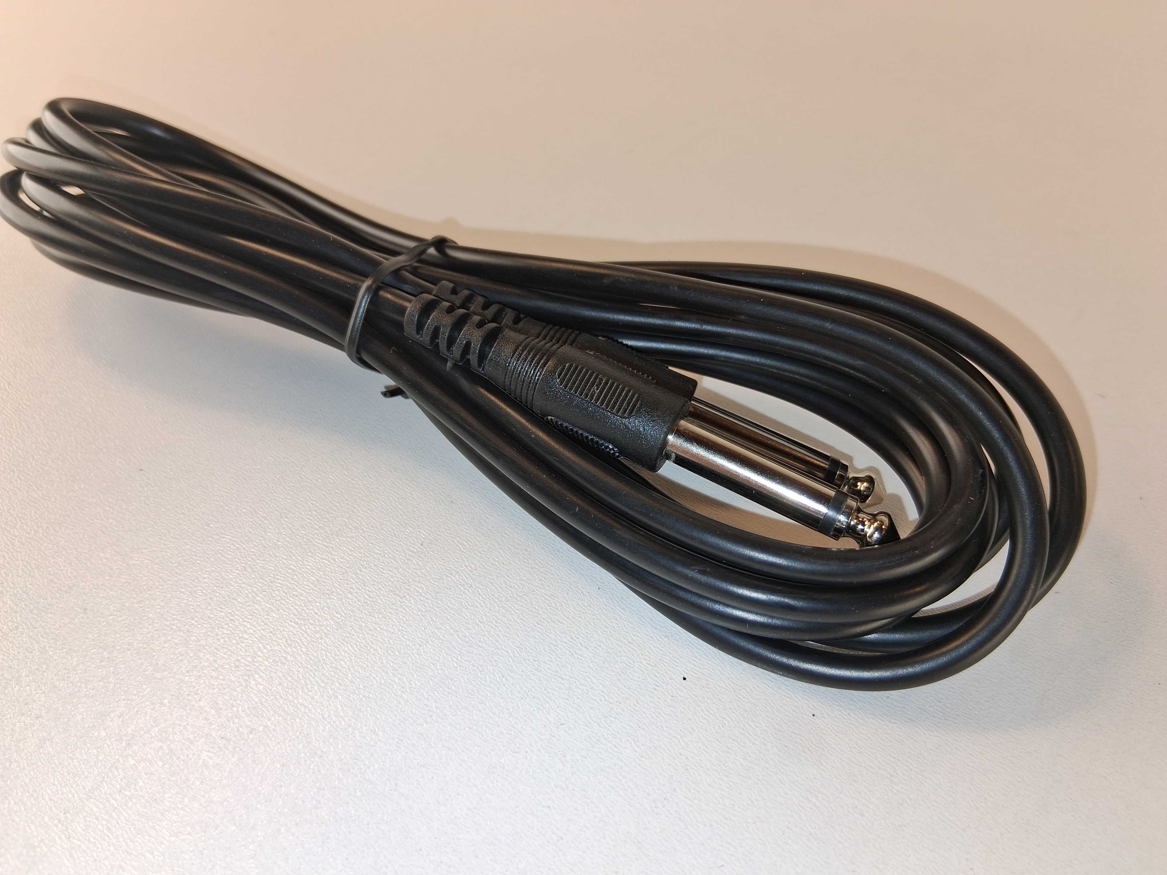 N028 Kabel Gitarowy Jack 6.3 mm Mono Czarny Długość 3 Metry