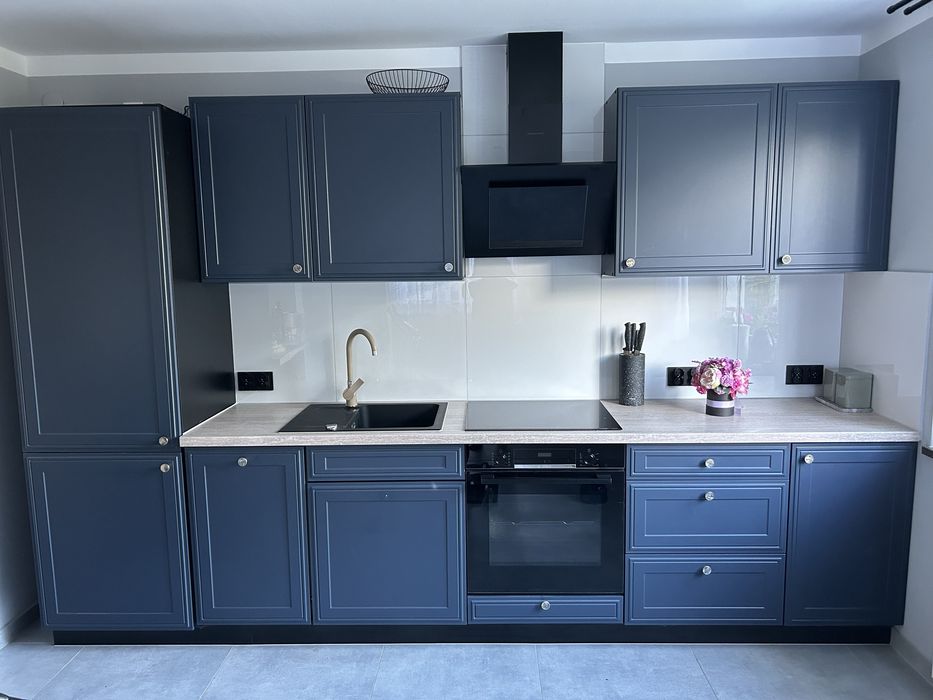 Zestaw mebli kuchennych ze sprzetem pralka indukcja lodówka piekarnik