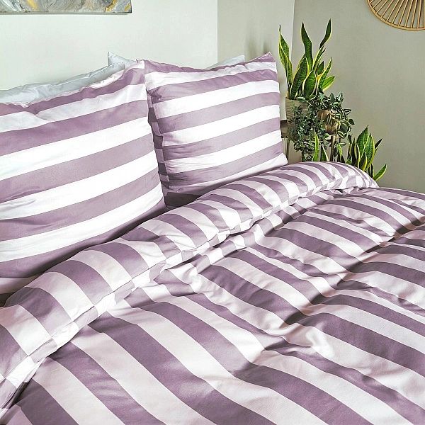 Pościel 140x200 MIKROFIBRA poszewka 70x80 KOMPLET Eusebia Home W PASY