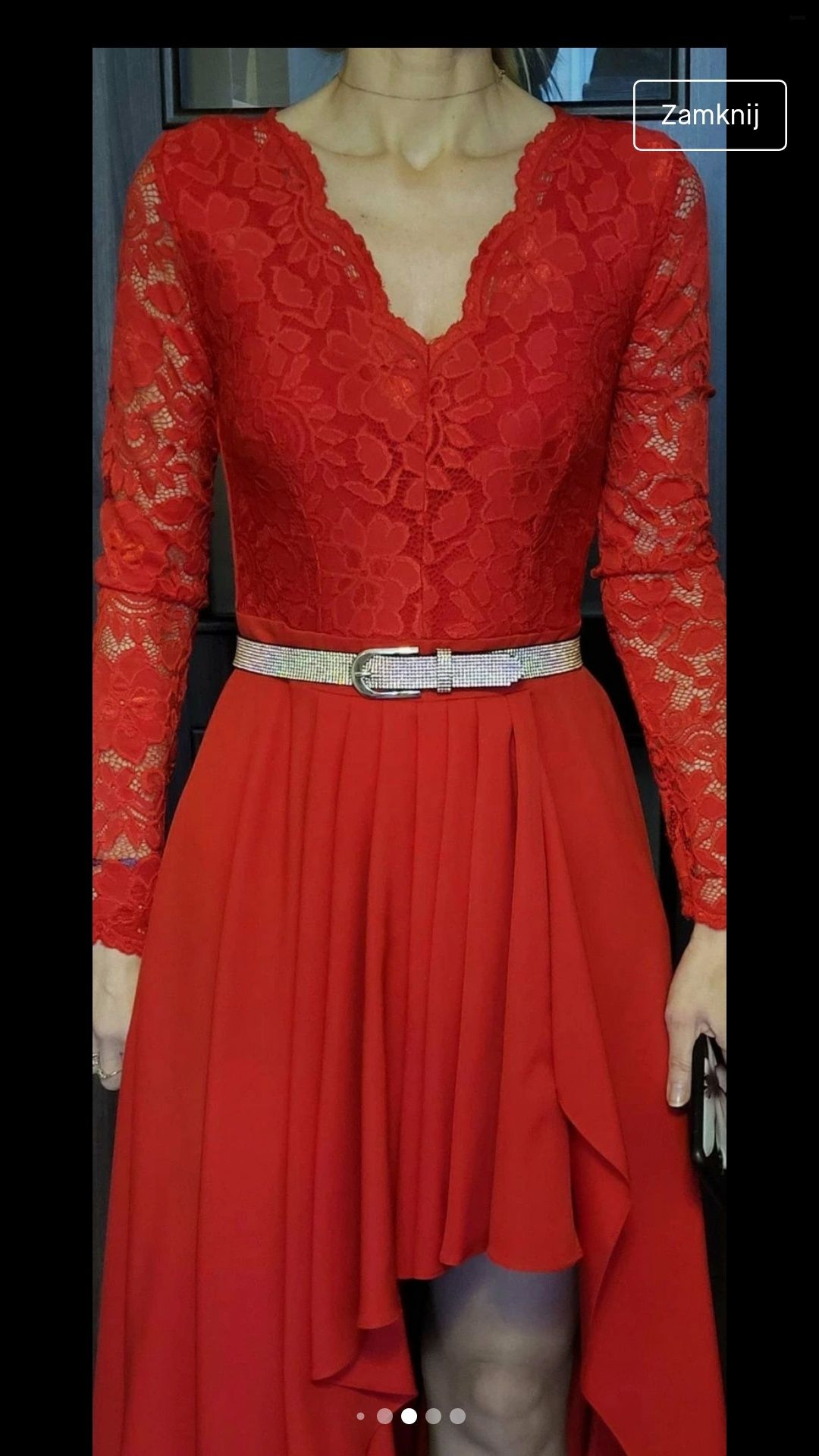 Czerwona sukienka + pasek