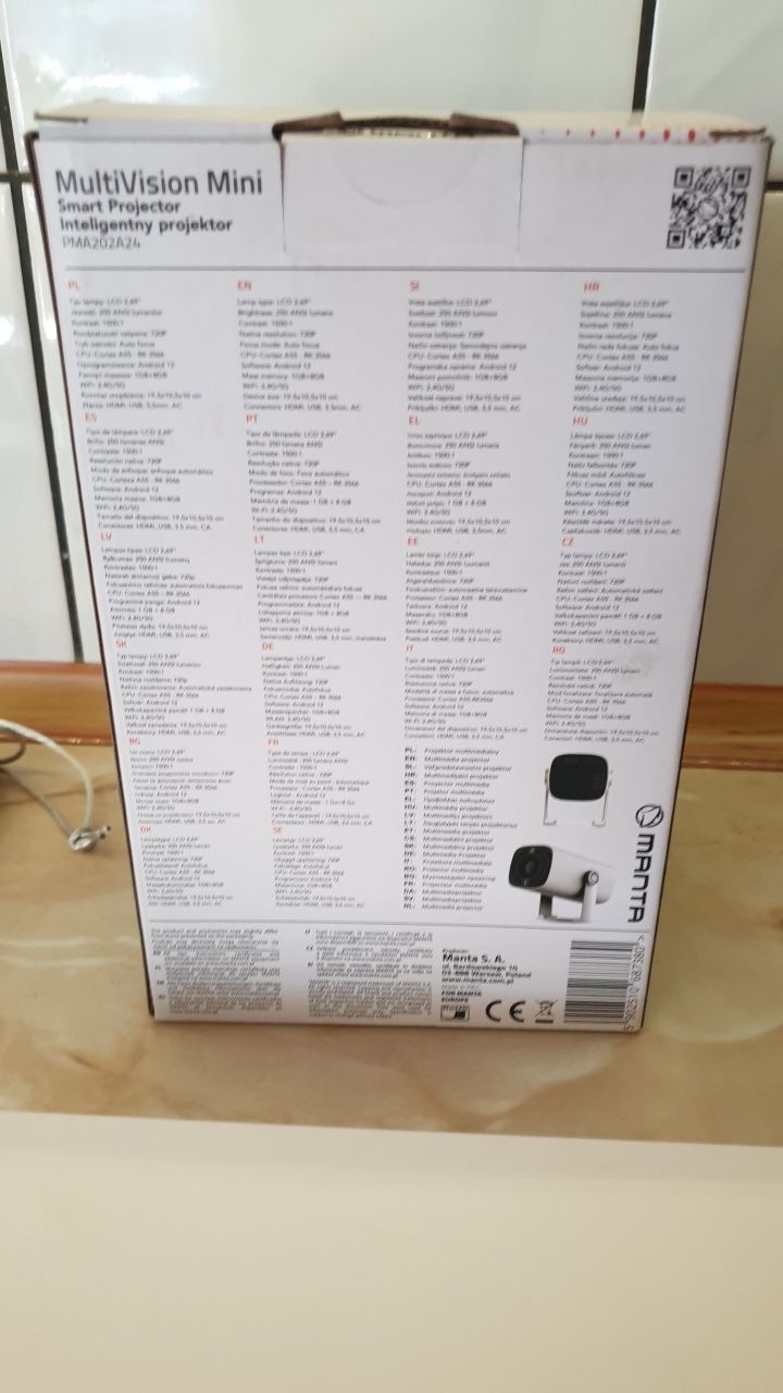 Projektor Multimedialny Full HD 4k Manta Możliwa wysyłka