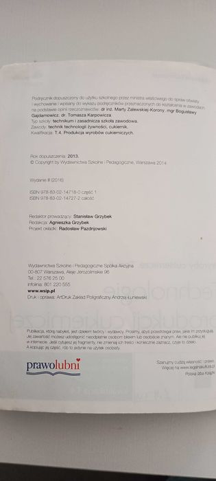 Technologia produkcji cukierniczej cz 1, tom 2