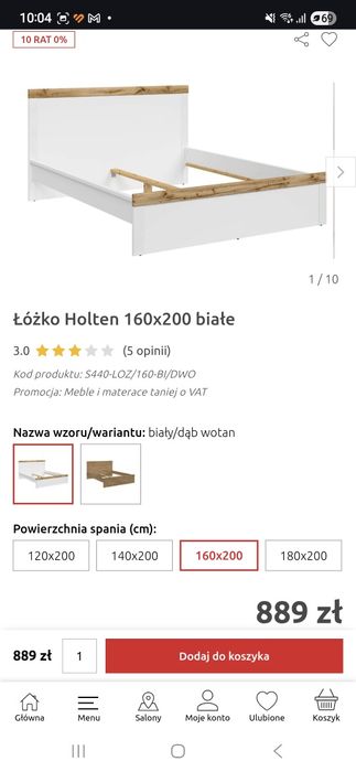 Łóżko+szafa zestaw mebli