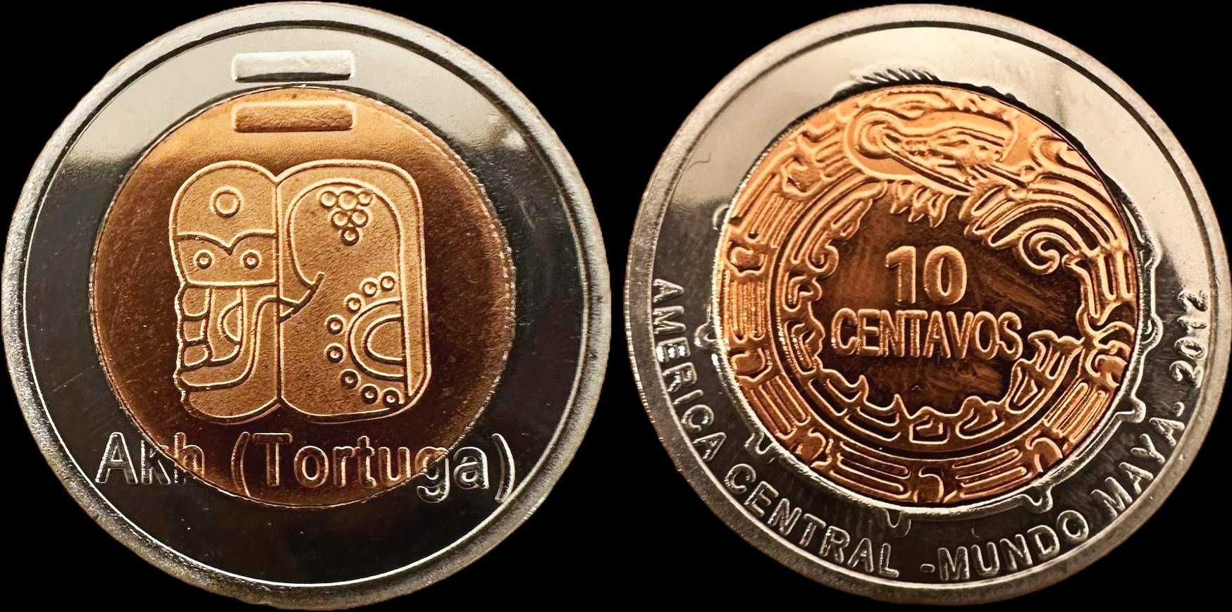 Moeda de 10 Centavos - 2012 - México - Tribo Mayas - Akh (Tartaruga)